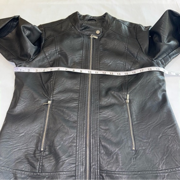 Reitmans Black Faux Leather Jacket Moto Women's Coat - Picture 10 of 13